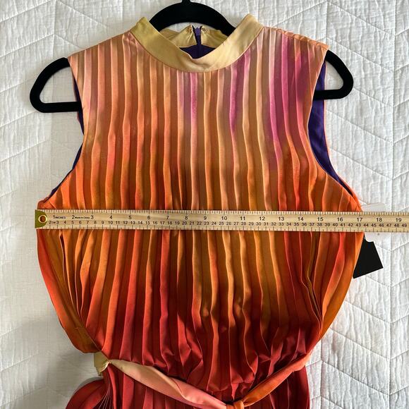 NWT Tahari ASL Ombre' Pleated Trapeze Midi Dress Sz 6 Handkerchief Hem MSRP $169 - Picture 14 of 14